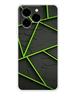 Чехол для Ulefone Note 20 Pro с картинкой «Зеленые геометрические линии»