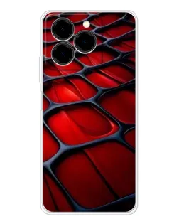 Чехол для Ulefone Note 20 Pro с картинкой «Красная глянцевая сетка»