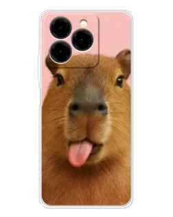 Чехол для Ulefone Note 20 Pro с картинкой «Капибара с языком»