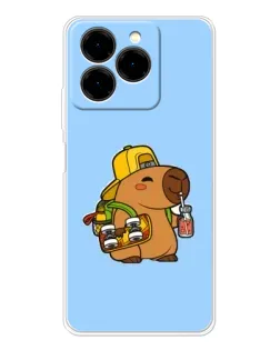Чехол для Ulefone Note 20 Pro с картинкой «Капибара на скейте»