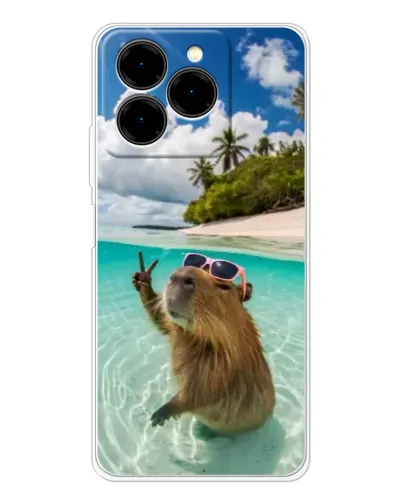 Чехол для Ulefone Note 20 Pro с картинкой «Капибара на море» Чехол для Ulefone Note 20 Pro с картинкой «Капибара на море»