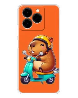 Чехол для Ulefone Note 20 Pro с картинкой «Капибара на скутере»