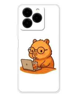 Чехол для Ulefone Note 20 Pro с картинкой «Капибара с ноутбуком»