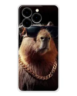 Чехол для Ulefone Note 20 Pro с картинкой «Капибара золотая цепь»