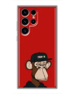 Чохол для Ulefone Note 22 з картинкою «Bored Ape — червоний фон»