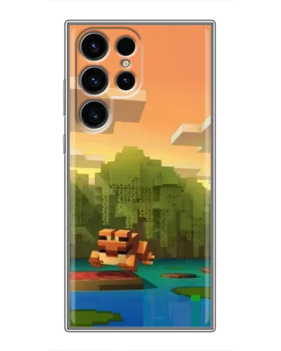Чехол для Ulefone Note 22 с картинкой «Майнкрафт закат солнца»