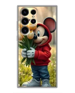Чохол для Ulefone Note 22 з картинкою «Міккі з тюльпанами»