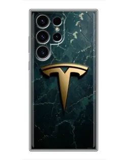 Чехол для Ulefone Note 22 с картинкой «Мраморная Tesla Gold»
