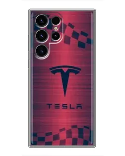 Чехол для Ulefone Note 22 с картинкой «Тесла красный карбон»