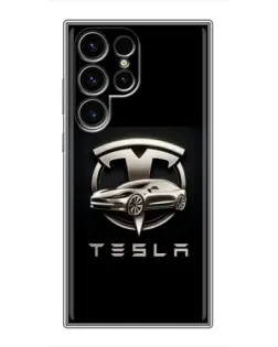 Чехол для Ulefone Note 22 с картинкой «Tesla — серебристое авто»