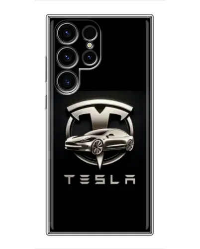 Чехол для Ulefone Note 22 с картинкой «Tesla — серебристое авто»