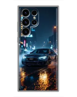Чехол для Ulefone Note 22 с картинкой «Ночной город и Audi»
