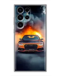 Чехол для Ulefone Note 22 с картинкой «Audi в огненном дыму»