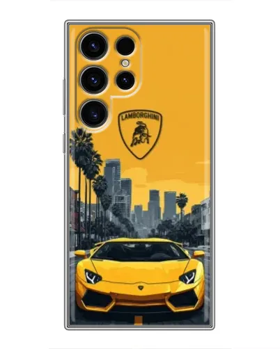 Чехол для Ulefone Note 22 с картинкой «Желтый Lamborghini город»