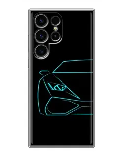 Чехол для Ulefone Note 22 с картинкой «Голубой силуэт Lamborghini»