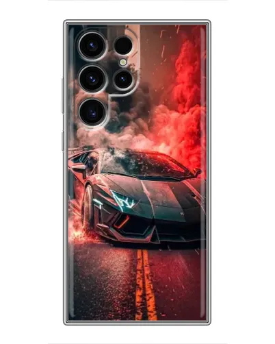 Чехол для Ulefone Note 22 с картинкой «Lamborghini красный дым»