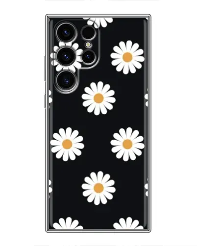 Чохол для Ulefone Note 22 з картинкою «Ромашки на чорному»