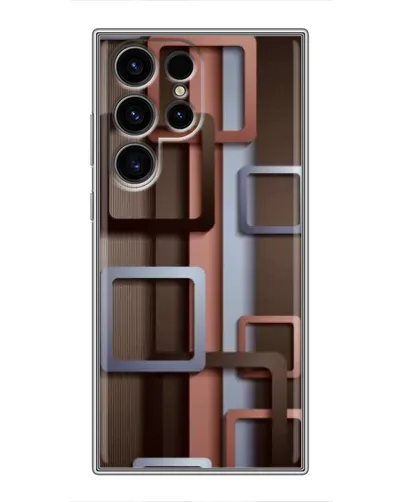 Чохол для Ulefone Note 22 з картинкою «Коричневі об'ємні квадрати»
