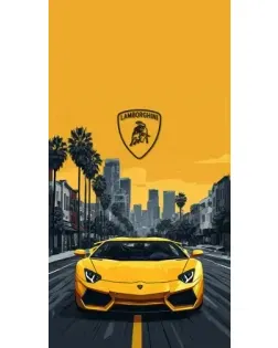 Чехол для Ulefone с картинкой «Желтый Lamborghini город»
