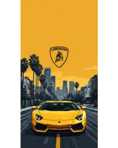 Чехол для Ulefone с картинкой «Желтый Lamborghini город»