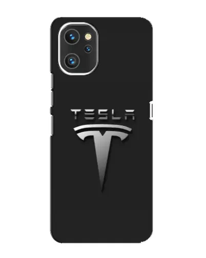Чехол для UMIDIGI A13 с картинкой «Стальной логотип Tesla»