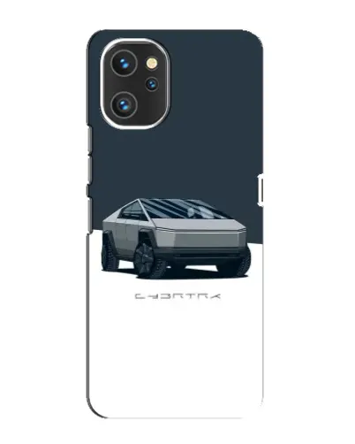 Чехол для UMIDIGI A13 с картинкой «Серебристый Cybertruck Tesla»