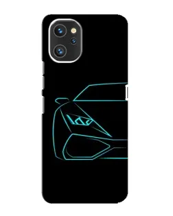Чохол для UMIDIGI A13 з картинкою «Блакитний силует Lamborghini»