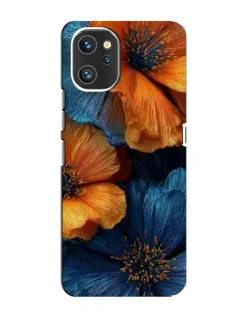 Чехол для UMIDIGI A13 с картинкой «Яркая сине-оранжевая флора»