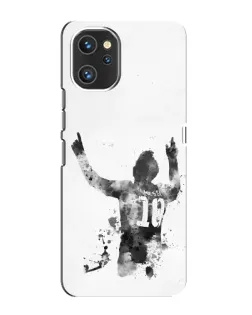 Чехол для UMIDIGI A13 с картинкой «Черно-белый силуэт Месси»