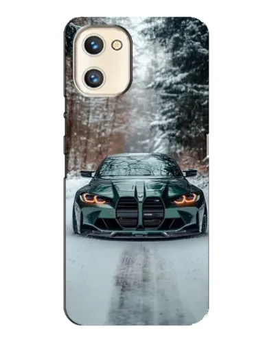 Чехол для UMIDIGI A13s с картинкой «BMW в зимнем лесу»