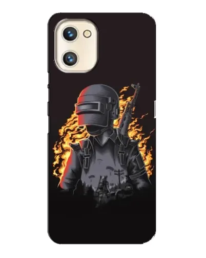 Чехол для UMIDIGI A13s с картинкой «PUBG — огненный силуэт»