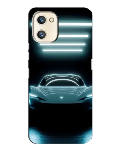 Чехол для UMIDIGI A13s с картинкой «Tesla в неоне»