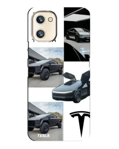 Чехол для UMIDIGI A13s с картинкой «Коллаж Cybertruck Tesla»