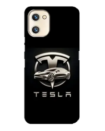 Чехол для UMIDIGI A13s с картинкой «Tesla — серебристое авто»