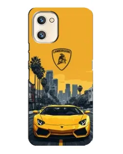 Чехол для UMIDIGI A13s с картинкой «Желтый Lamborghini город»