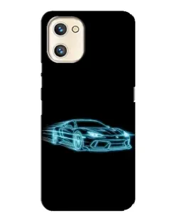 Чехол для UMIDIGI A13s с картинкой «Неоновый контур Lamborghini»