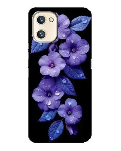 Чехол для UMIDIGI A13s с картинкой «Фиолетовые цветы с росою»