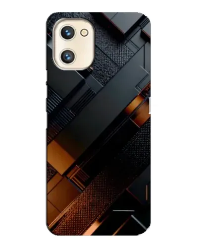 Чехол для UMIDIGI A13s с картинкой «Черные геометрические блоки»