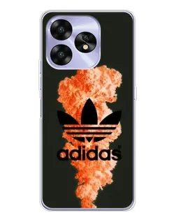 Чехол для UMIDIGI A15 с картинкой «Оранжевый дым Adidas»