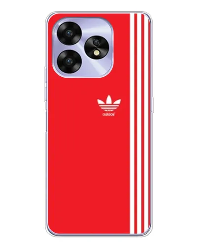 Чехол для UMIDIGI A15 с картинкой «Красный минимализм Adidas»