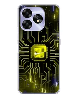 Чехол для UMIDIGI A15 с картинкой «Nike — золотая искра»