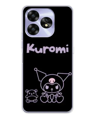 Чехол для UMIDIGI A15 с картинкой «Kuromi — черный минимализм»