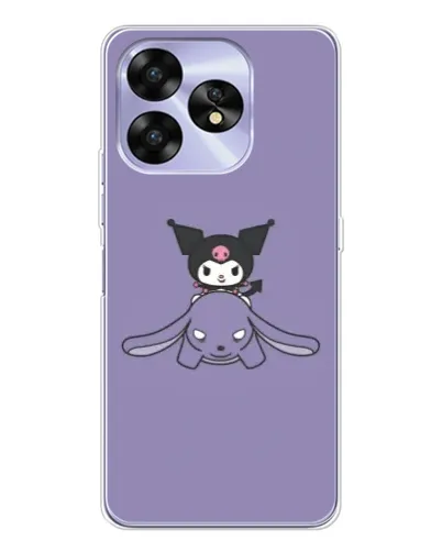 Чехол для UMIDIGI A15 с картинкой «Kuromi на лиловом фоне»