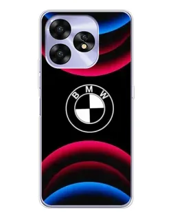 Чехол для UMIDIGI A15 с картинкой «Логотип BMW и неоновые дуги»