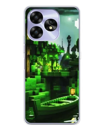 Чохол для UMIDIGI A15 з картинкою «Minecraft лісовий пейзаж»