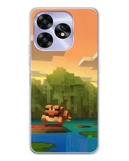 Чохол для UMIDIGI A15 з картинкою «Майнкрафт захід сонця»
