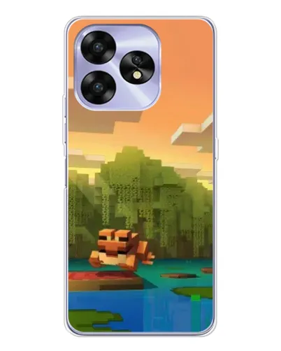 Чохол для UMIDIGI A15 з картинкою «Майнкрафт захід сонця»