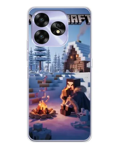 Чохол для UMIDIGI A15 з картинкою «Зимовий Minecraft»