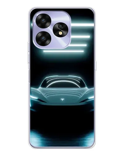 Чехол для UMIDIGI A15 с картинкой «Tesla в неоне»