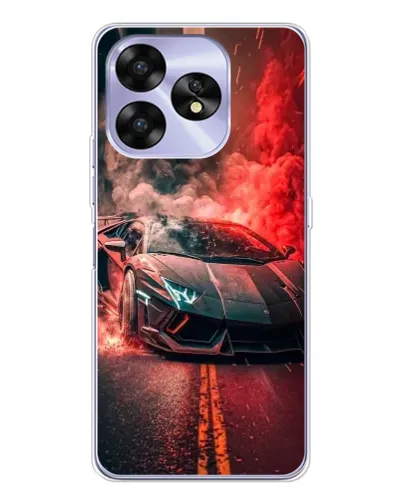 Чехол для UMIDIGI A15 с картинкой «Lamborghini красный дым»